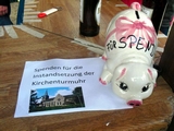 Es wurde fr die Kirchturmuhr gespendet