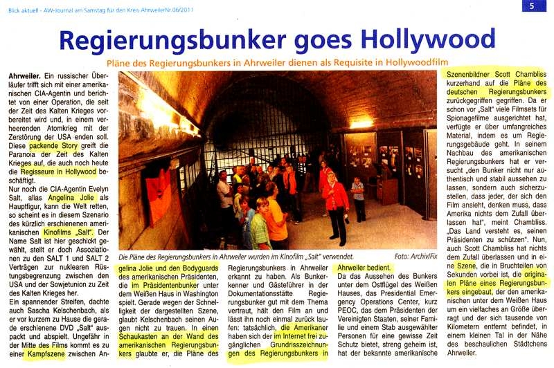 Regierungsbunker  goes Hollywood