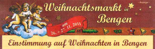 Banner der Grafschafter Zeitung zur Einstimmung auf den Weihnachtsmarkt in Bengen 2011