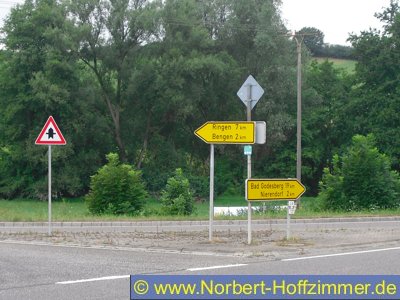 Hinweis auf das Strassenfest in Bengen am deutschen Eck